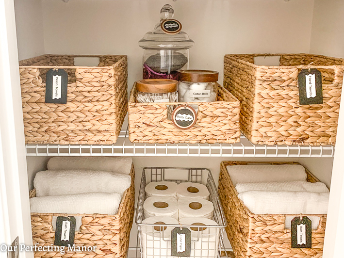 Decorative Storage Basket for Shelves Clothes Linen Closet Basket