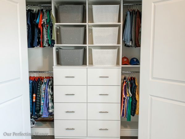 Easy Inexpensive Ways to Organize a Boy’s Closet | Our Perfecting Manor