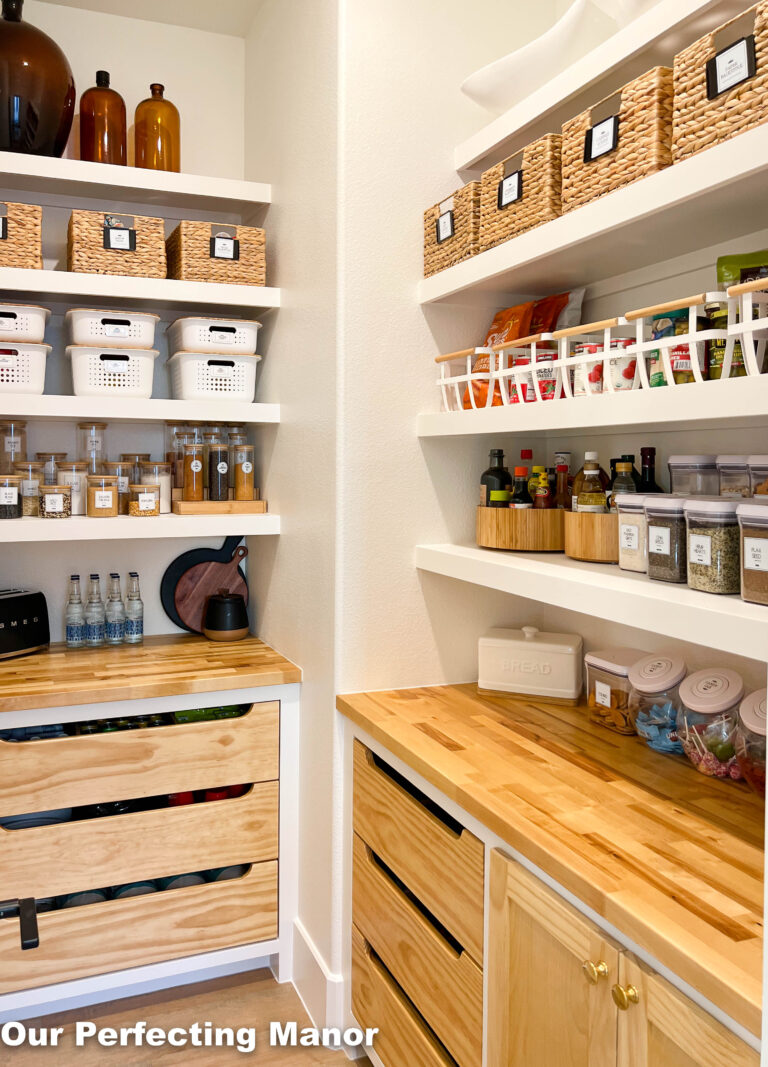 A Functional, Pretty Organized Pantry | Our Perfecting Manor